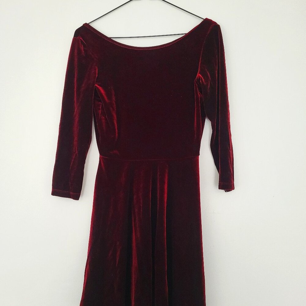 Red velvet low back dress